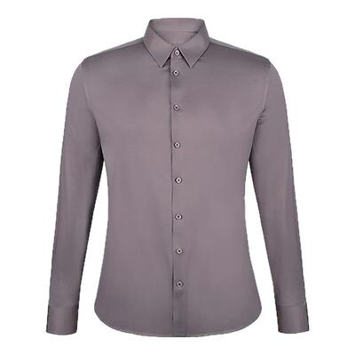 零度尖领长袖商务男士衬衫高支纱