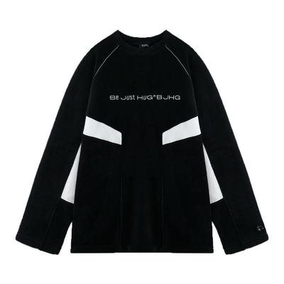BJHG撞色摇粒绒长袖t恤秋冬卫衣