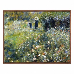 新品 雷诺阿《带阳伞的女人》版画欧式油画版画客厅背景装饰画