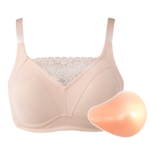 无钢圈义乳文胸二合一套装假胸假乳房义乳硅胶内衣切除左右