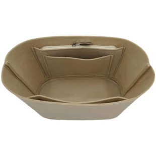 适用罗意威loewe拉菲草编包内胆 编织菜篮子内衬包拉链收纳包中包