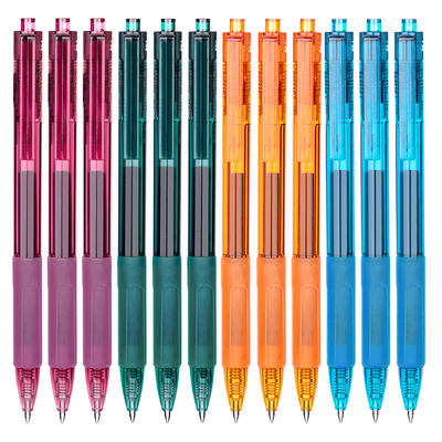 纽赛透明水晶按动中性笔速干顺滑