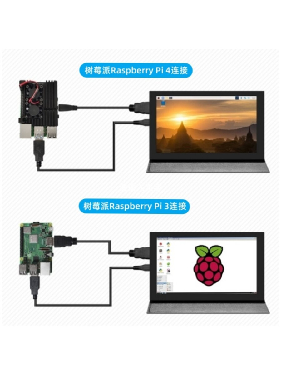 3.5树莓派显示屏4B3B液晶屏4.3寸5寸7寸10寸hdmi口副屏jetsonnano 电子元器件市场 显示器件 原图主图