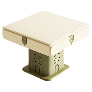 宣和XH510实木全自动高端麻将机餐桌一体家用桌复古奶油风 [流光]