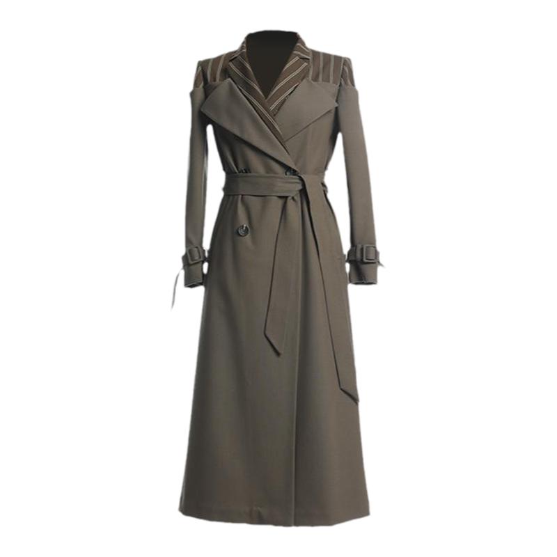 IDPAN女装商场同款时尚艺术美学线条拼接H型连衣裙