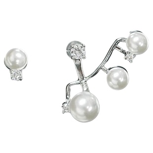 不对称钻石珍珠耳环女轻奢高级感S925银针耳钉巨好看独特精致耳饰