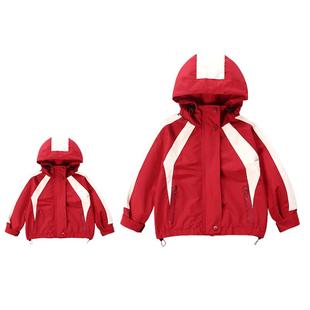 亲子装外套2025新款一家三口冲锋衣秋装炸街母女装潮连帽亲子外套