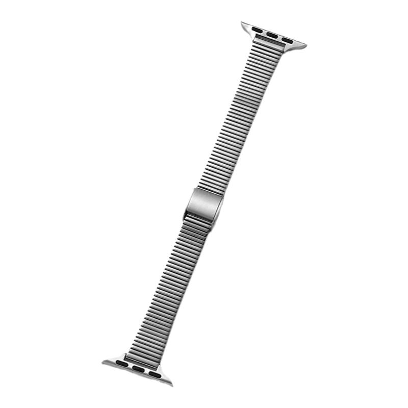 iserisewatch适用苹果手表表带iWatchs11代金属女款applewatch10高级感s12夏新款41mm45不锈钢链式Ultra3透气