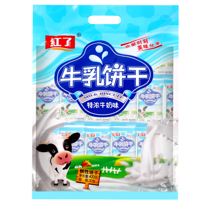 红了牛乳饼干厂家直销独立包装