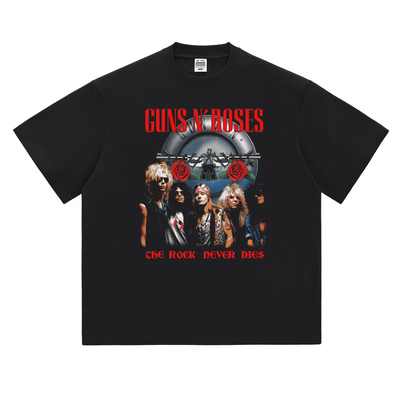 热石GNR枪花乐队摇滚男女短袖T恤