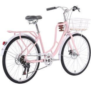 兰令城市通勤自行车成人女碟刹轻便变速上班族学生青少年代步单车