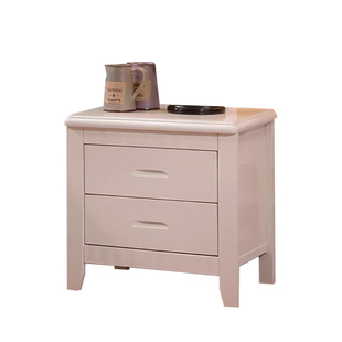 床头柜实木简约现代中式橡胶木整装原木榉木色卧室床边收纳储物柜