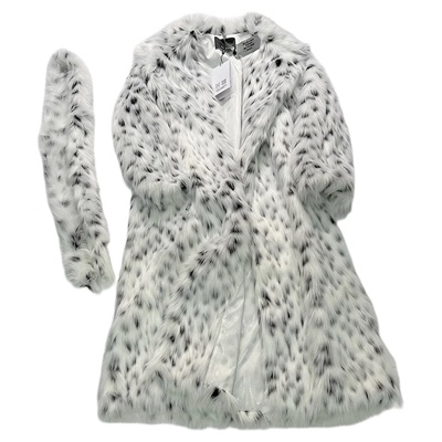 辣妹必入~白色豹纹皮草大衣女冬