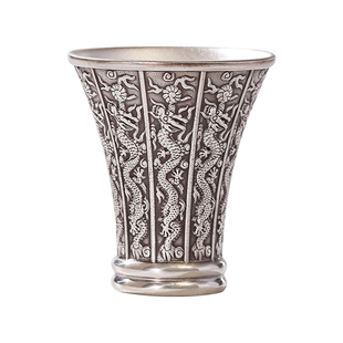 手工九龙银酒杯999纯银小酒杯酒壶一两白酒杯复古代银杯酒盅爸爸