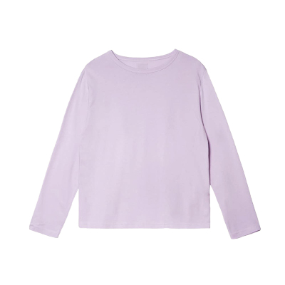 柔软慵懒风休闲撞色条纹纯棉长袖