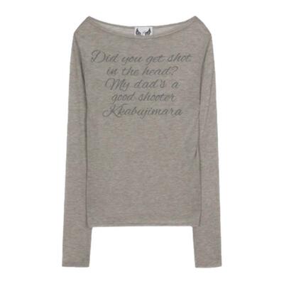 【现货】fletta bloom韩版jennie同款斜肩罩衫字母长袖T恤上衣女