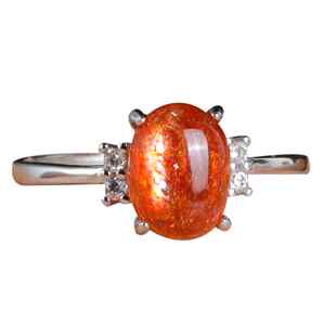 天然金太阳戒指 日光石 耳钉 金草莓 女款生日礼物饰品送鉴定证书