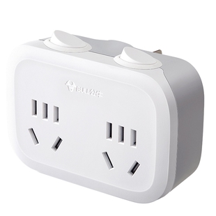 公牛独立开关一分二插排一转二三连排插座一体多功能分插头转换器