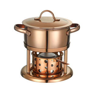 304不锈钢酒精炉小火锅锅商用自助一人一锅环保油家用单人小涮锅