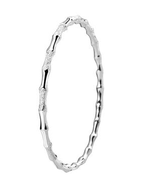 宝茉竹节喷砂女9999足银手镯实心