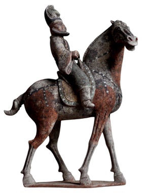北魏北齐马上人俑南北朝装饰摆件