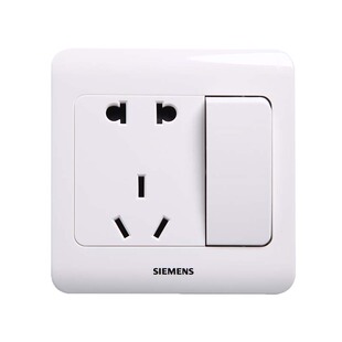 西门子开关插座 远景雅白插座面板 一开五孔二三插带单控开关家用