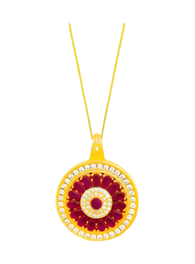 金包银工艺可转动太阳花项链