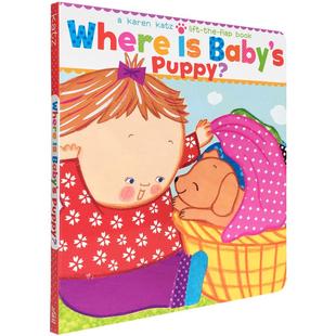 英文原版纸板书 Where Is Baby's Puppy?宝宝的小狗在哪里? 儿童绘本读物 英语训练 启蒙早教睡前故事图画阅读图书Katz Karen