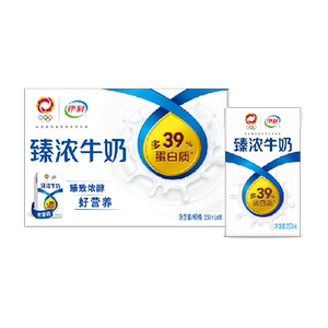伊利臻浓特浓牛奶原味250ml*16盒整箱