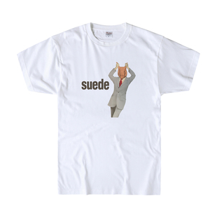 太首汇设计摇滚T恤 suede 山羊皮乐队 欧美英伦 圆领宽松BF学生潮