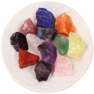 天然水晶原石矿石标本七彩水晶宝石五行水晶能量石扩香石原石摆件