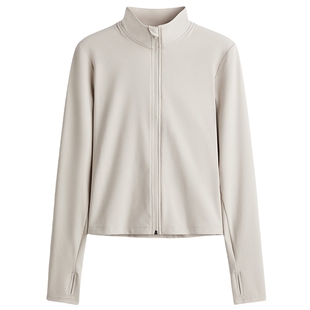 【H&M MOVE SoftMove™】女装运动外套拉链修身跑步开衫1243210