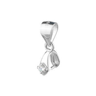 庭祥银饰S925夹扣配扣直孔小玉坠玉佛扣配件吊坠配件银夹扣银材质