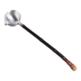 紫竹根手勺纯古锡竹鞭分茶勺长手柄舀茶匙日式茶道水瓢竹制防烫