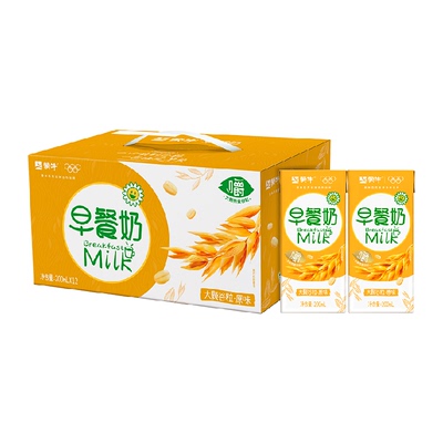早餐奶大谷粒原味苗条装200ml×12盒学生营养代餐饱满谷粒