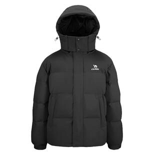 骆驼羽绒服女冬季户外连帽加厚保暖情侣面包服防寒短款羽绒外套男