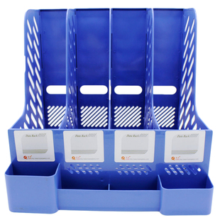 富强加厚多功能文件栏三格栏四格栏桌面收纳文件架子资料架文件筐