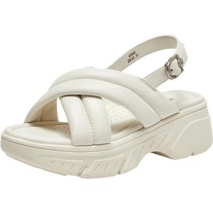 软欧包SKAP圣伽步2026春夏新款厚底露趾交叉带运动休闲女士款凉鞋