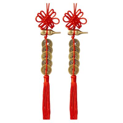 黄铜葫芦五帝钱吉祥中国结门挂件
