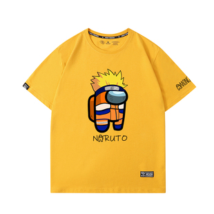 Among us火影忍者联名太空狼人杀游戏T恤衣服设计感小众男潮短袖