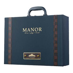 左和右新款双支高档红酒葡萄酒礼盒皮盒空盒箱子干红包装私人定制