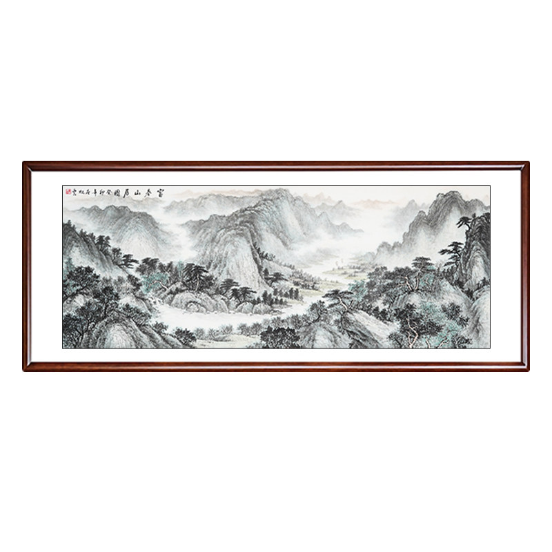 富春山居图国画山水画手绘真迹高端聚财客厅办公室背景墙装饰挂画