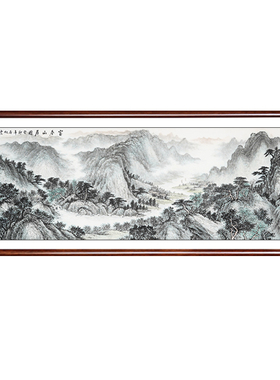 富春山居图国画山水画手绘真迹高端聚财客厅办公室背景墙装饰挂画
