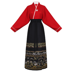 花朝记｜花溪｜秋冬日常通勤汉服｜织金仿妆花｜宋飞机袖明马面裙