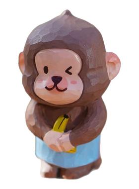 悟空蕉个朋友生肖猴摆件齐天大圣猴子木雕桌面创意送朋友生日礼物
