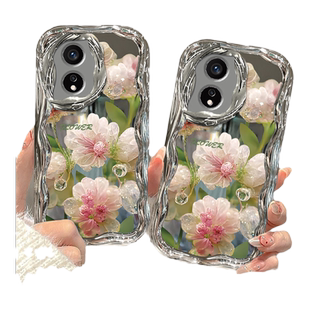适用于OPPOA58手机壳A97保护套A96镂空水晶花A93电镀奶油纹A93s简约A72新款A57全包边A56不顶膜A55防摔
