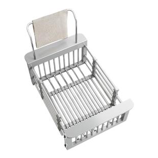 水槽沥水架洗菜盆沥水篮304不锈钢漏池过滤可伸缩洗碗池厨房筐子