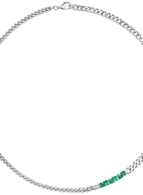 祖母绿皓石镶嵌设计蛇骨链