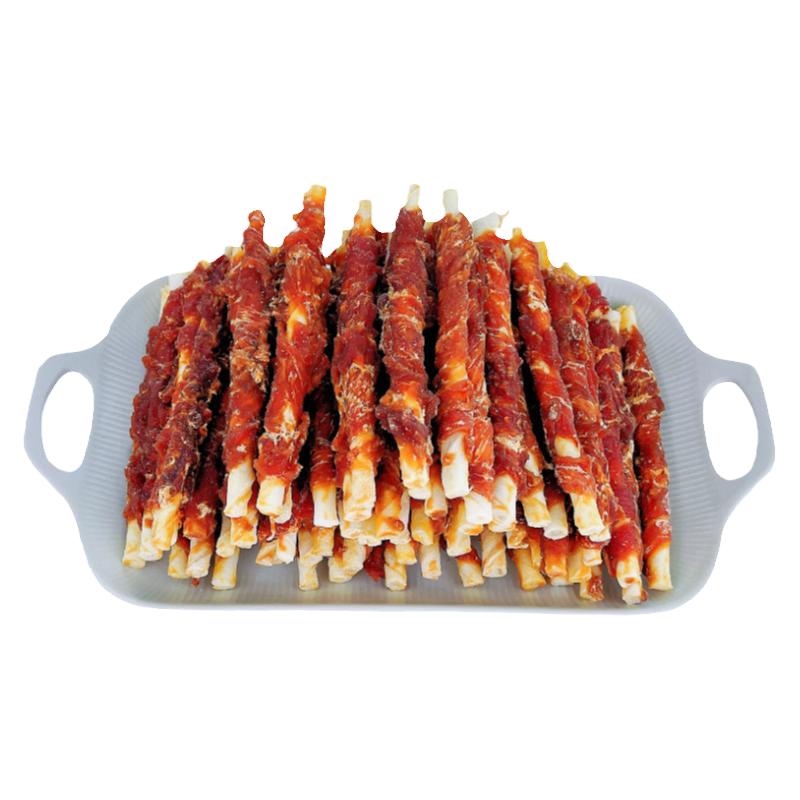 狗零食1公斤鸭肉绕真牛皮磨牙棒
