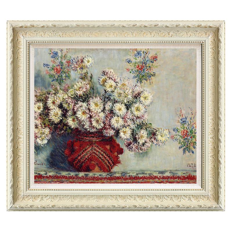 风色莫奈花卉餐厅油画玄关装饰画
